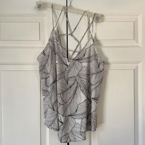 Sienna Sky Black & White Leaf Print Strappy Tank Top | Size M